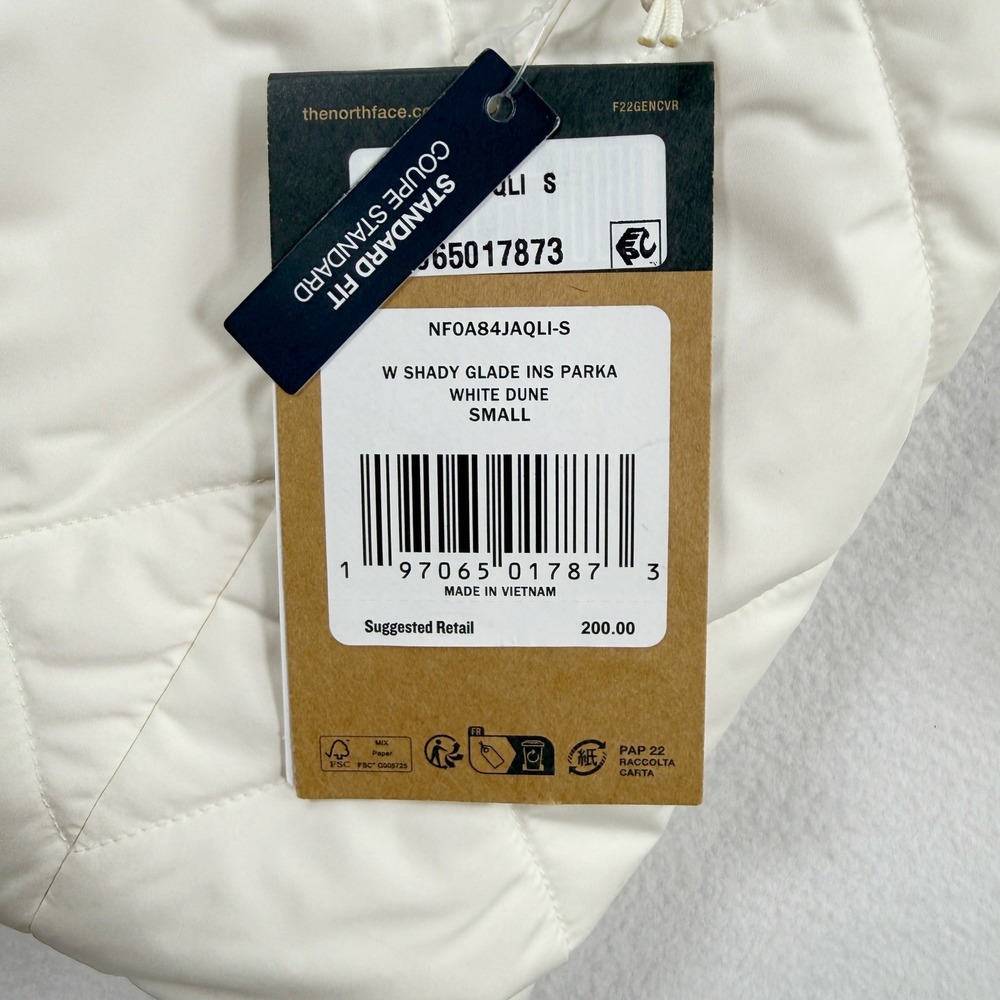 The North Face Shady Glade Parka Shearling Size S Womens White Dune NEW - Picture 4 of 11